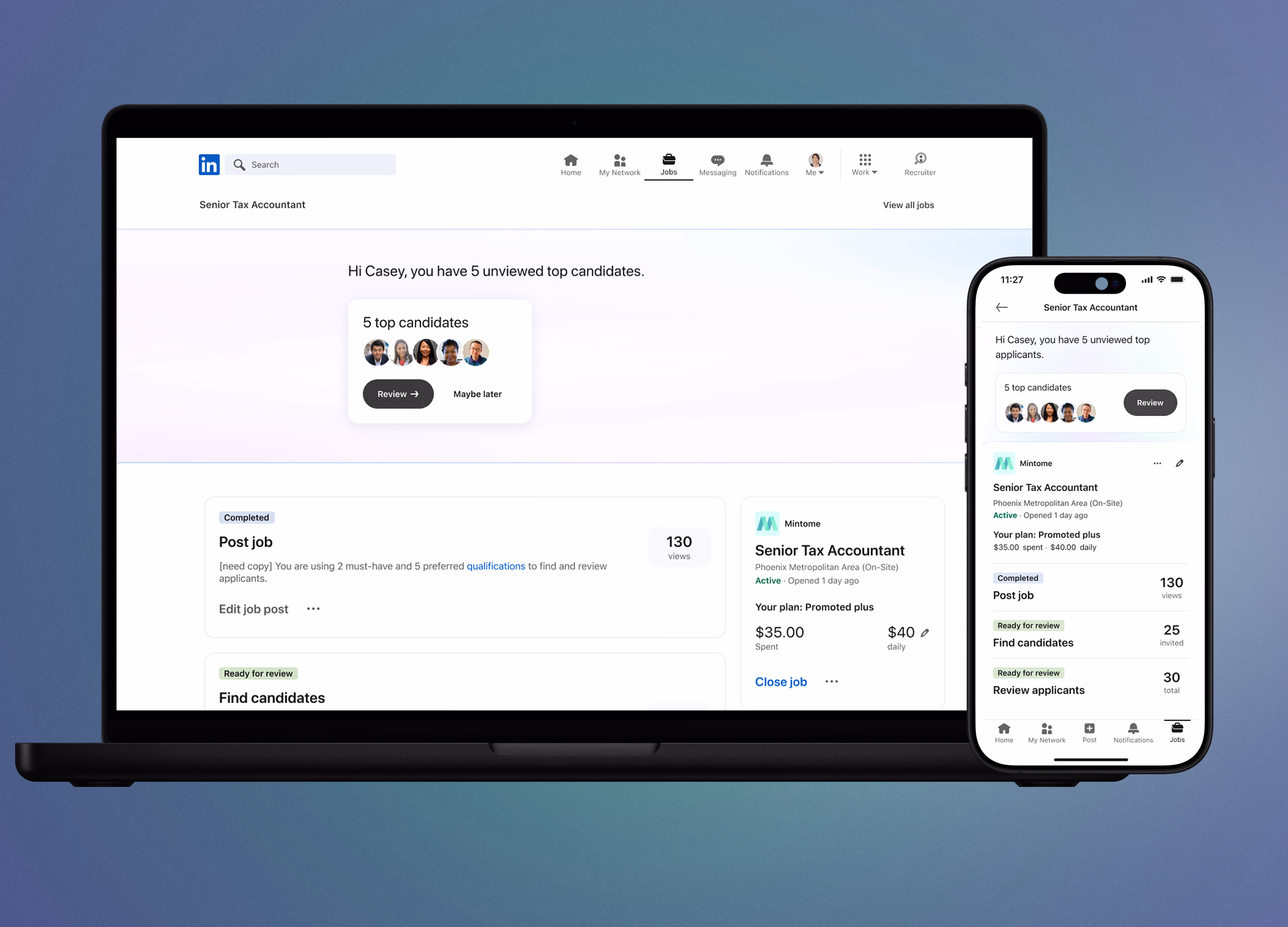 LinkedIn Hiring Assistant candidate sourcing