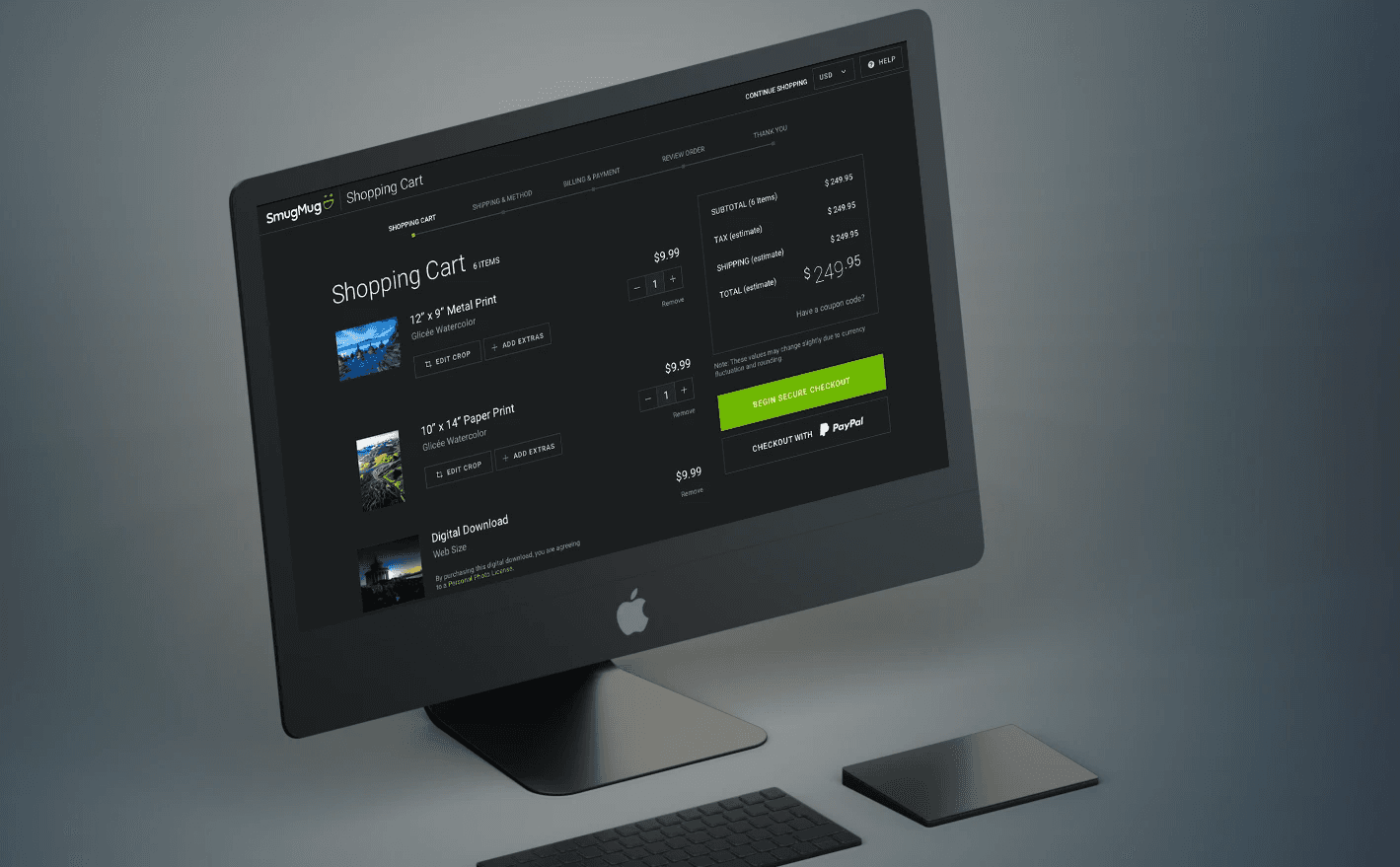 SmugMug Checkout product page