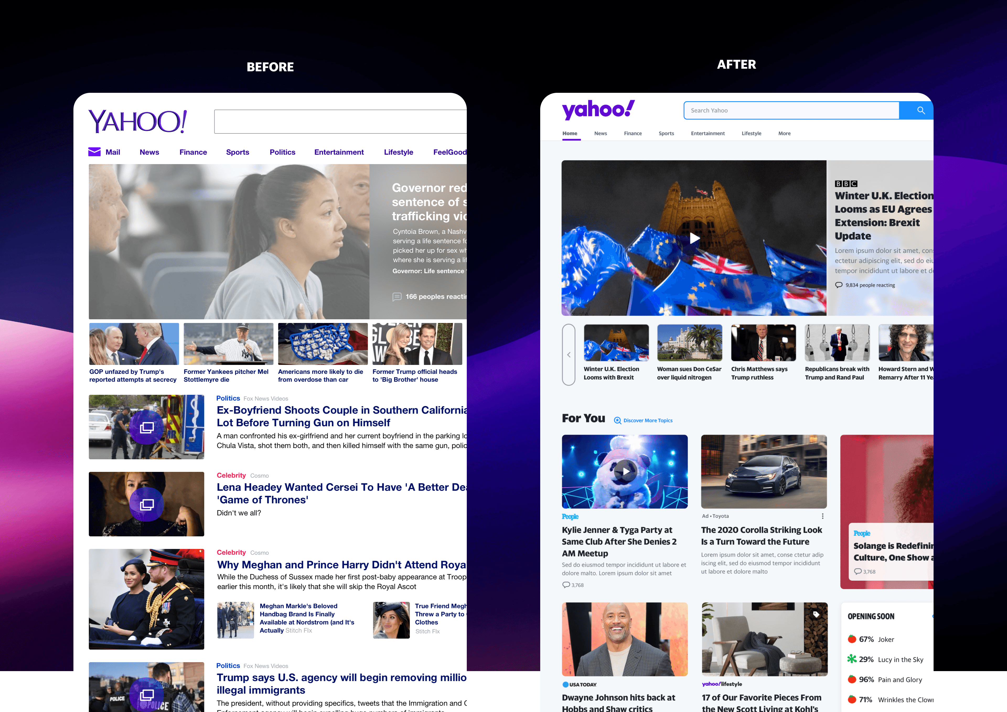 Yahoo Homepage modular dashboard